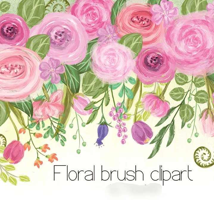 Kit Digital Pincel Floral  1