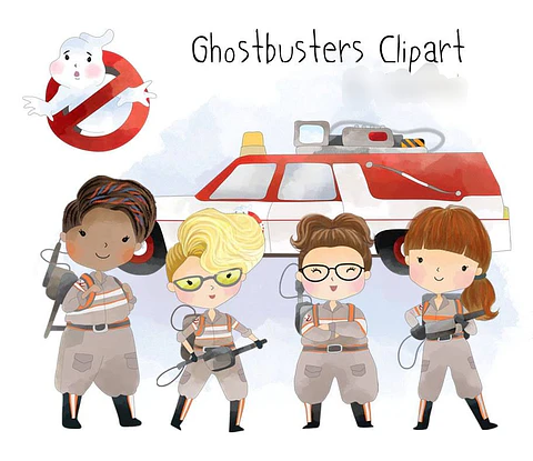 Kit Digital Caçadoras de Fantasmas Meninas 