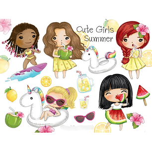 Kit Digital Meninas Verão 
