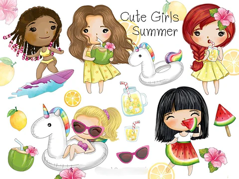 Kit Digital Meninas Verão 