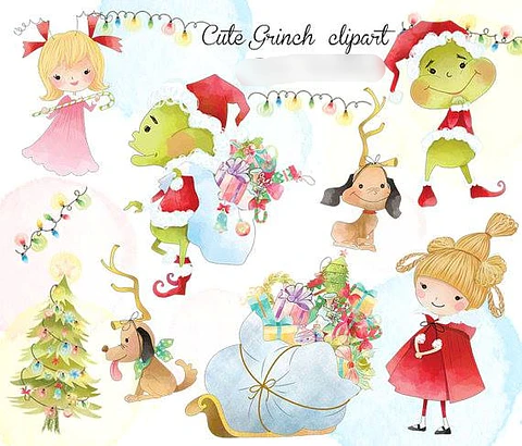 Kit Digital Natal Grinch 