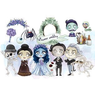 Kit Digital A Noiva Cadáver Halloween 