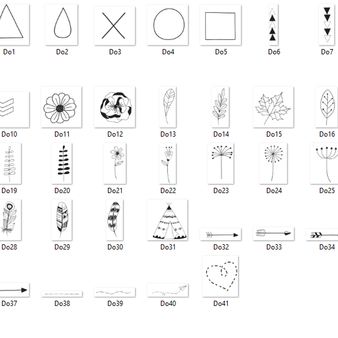 Kit Digital Conjunto Desenhado a Mão Boêmio e Tribal  2