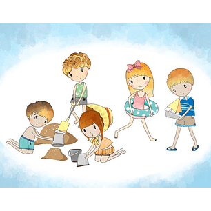 KIt Digital Crianças Brincando na Areia 