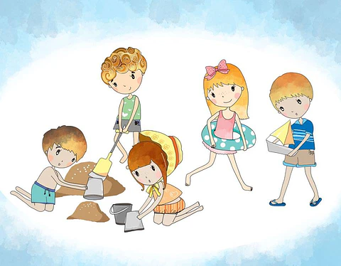 KIt Digital Crianças Brincando na Areia 