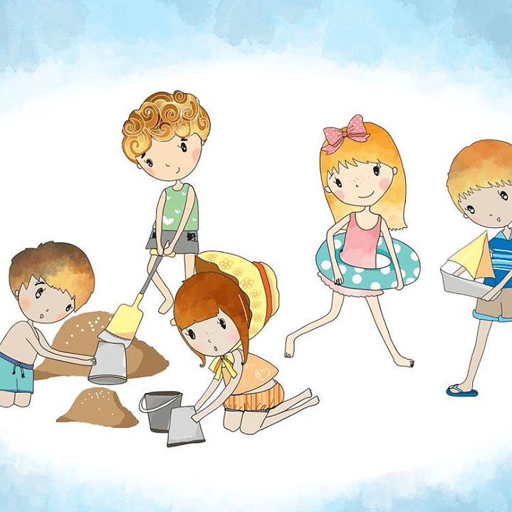 KIt Digital Crianças Brincando na Areia  1