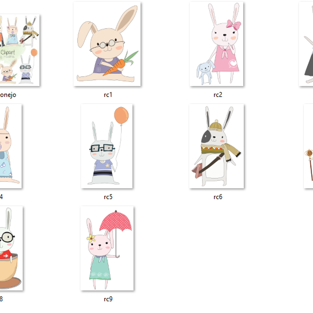 KIt Digital Coelhinhos Fofos  2