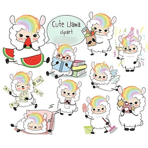 Kit Digital Unicórnio Lhamas de Unicórnio 