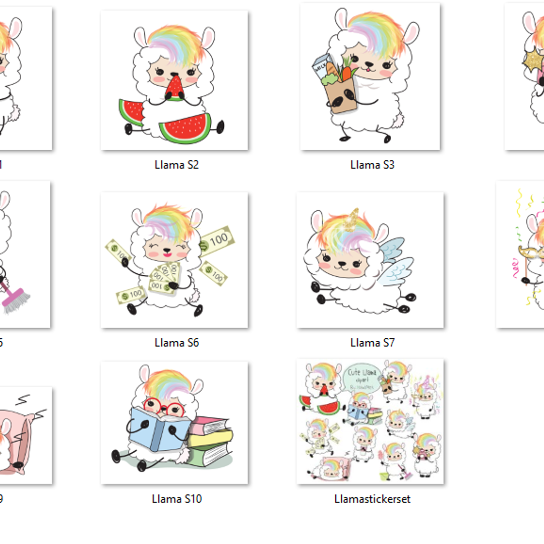 Kit Digital Unicórnio Lhamas de Unicórnio  2