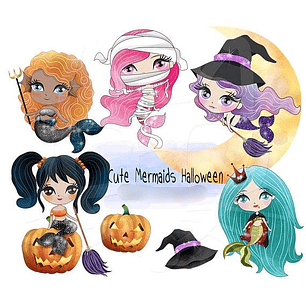 Kit Digital Halloween Sereias 