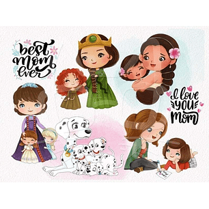 Kit Digital Mãe e Filha Personagens 