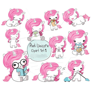 Kit Digital pink Unicórnio 01