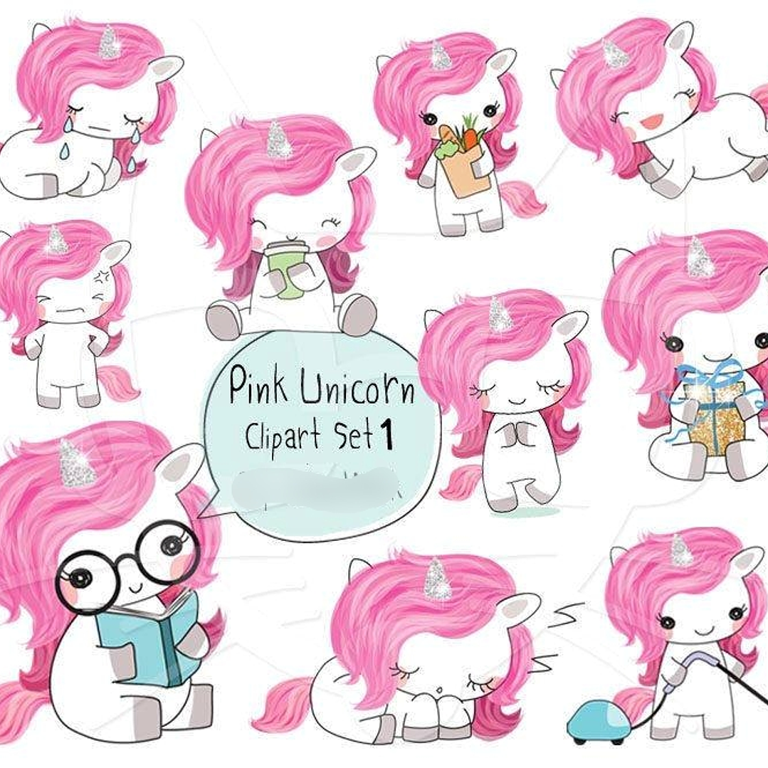 Kit Digital pink Unicórnio 01 1