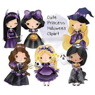 Kit Digital Princesas Halloween 