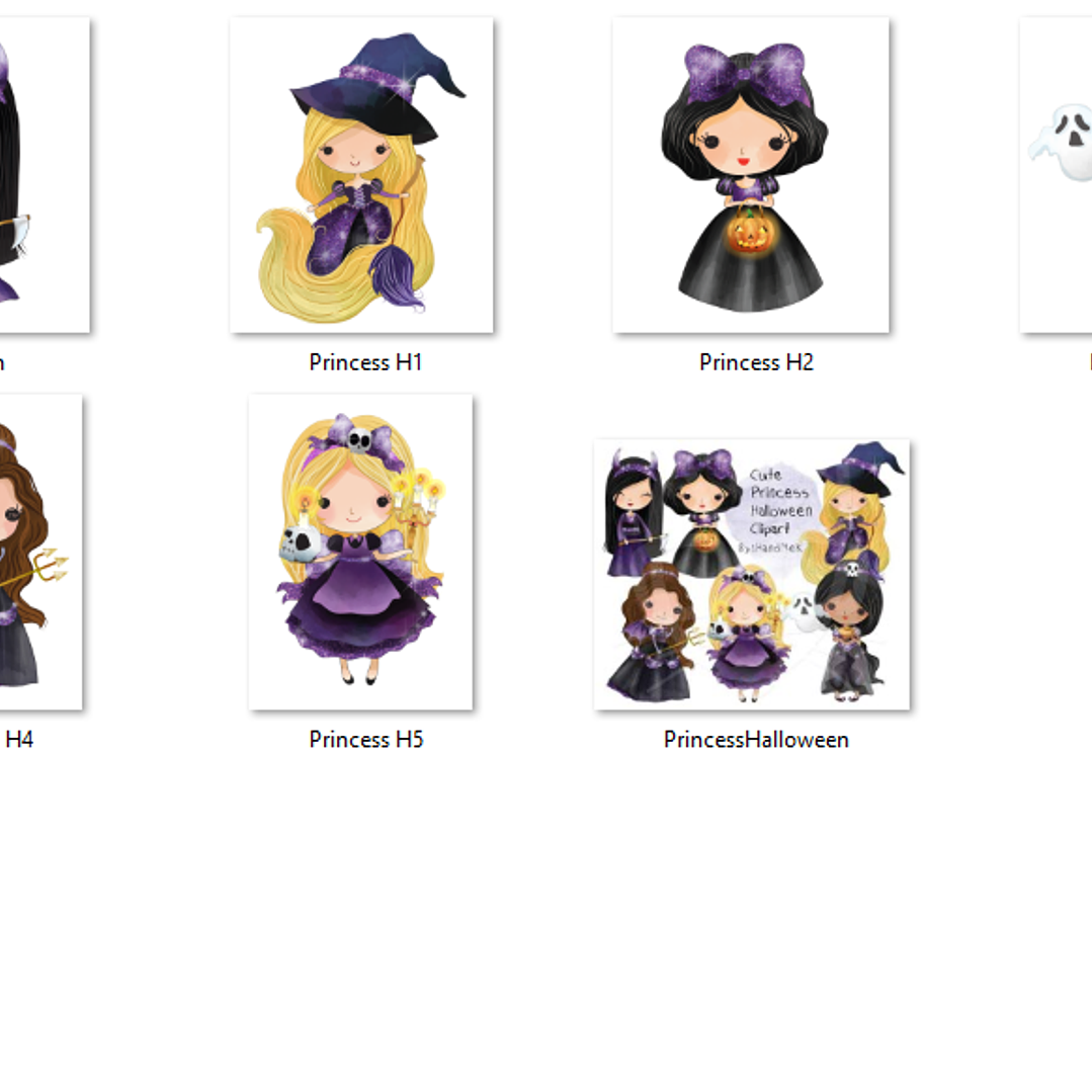 Kit Digital Princesas Halloween  2