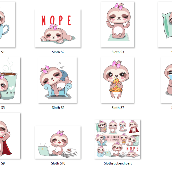 Kit Digital Preguicinha Cute  2