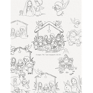 Kit Digital Natal Nasceu o Salvador para Colorir - Carinas Paper 
