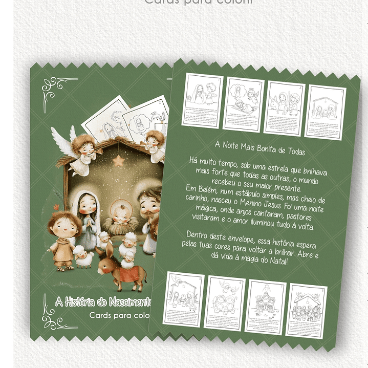 Arquivo Natal Cards de Colorir A6 Nascimento de Jesus - Carinas Paper  4