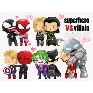 Kit Digital Super Heróis vs Vilão 