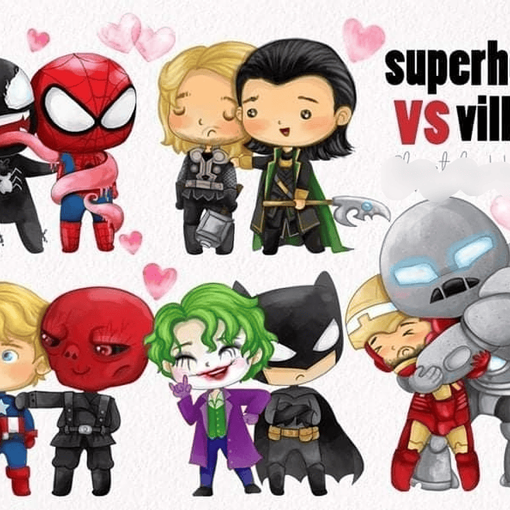 Kit Digital Super Heróis vs Vilão  1