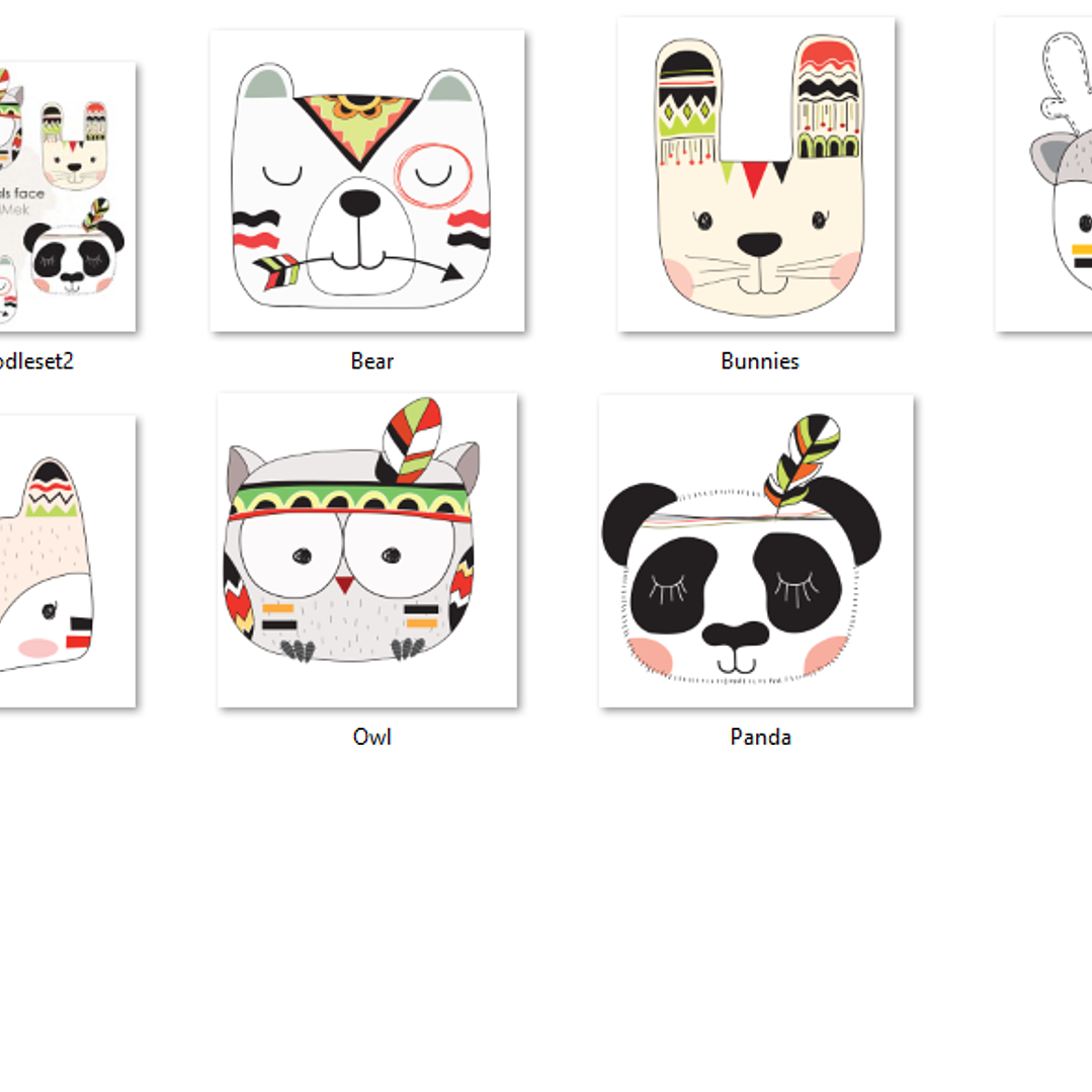 Kit Digital Face de Animais Tribal  2