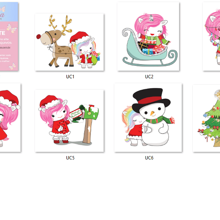 Kit Digital Natal Unicórnios 2