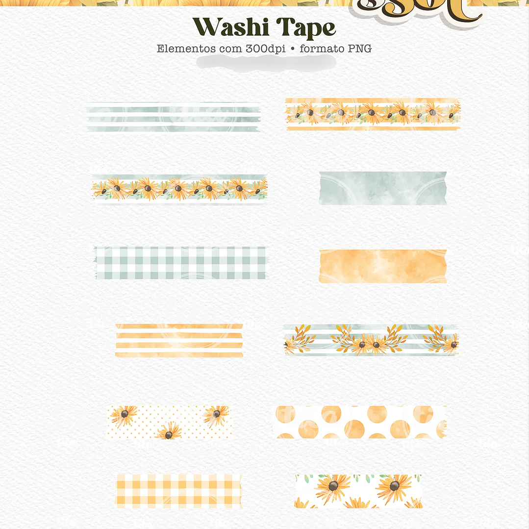 Kit Digital Alma de Girassol Ilustrações e Papéis - TITA 7