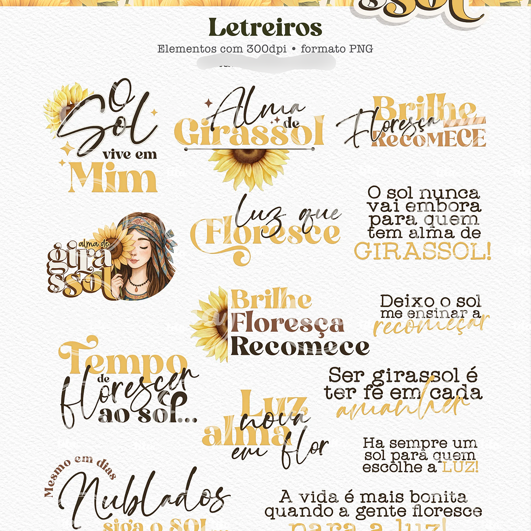 Kit Digital Alma de Girassol Ilustrações e Papéis - TITA 8