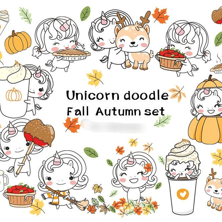 Kit Digital Unicórnio Abóboras 1