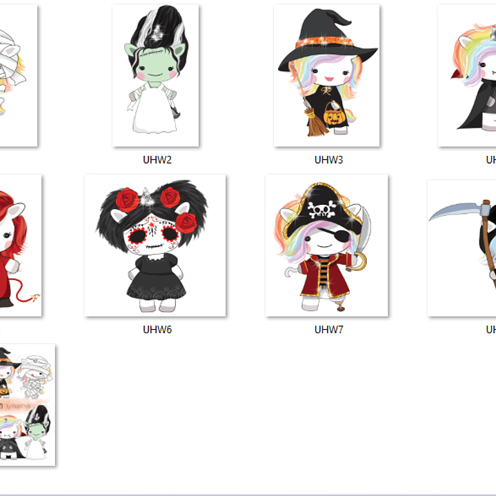 Kit Digital Unicórnio Cute Halloween  2