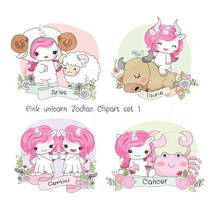 Kit Digital Zodíaco de Unicórnio 