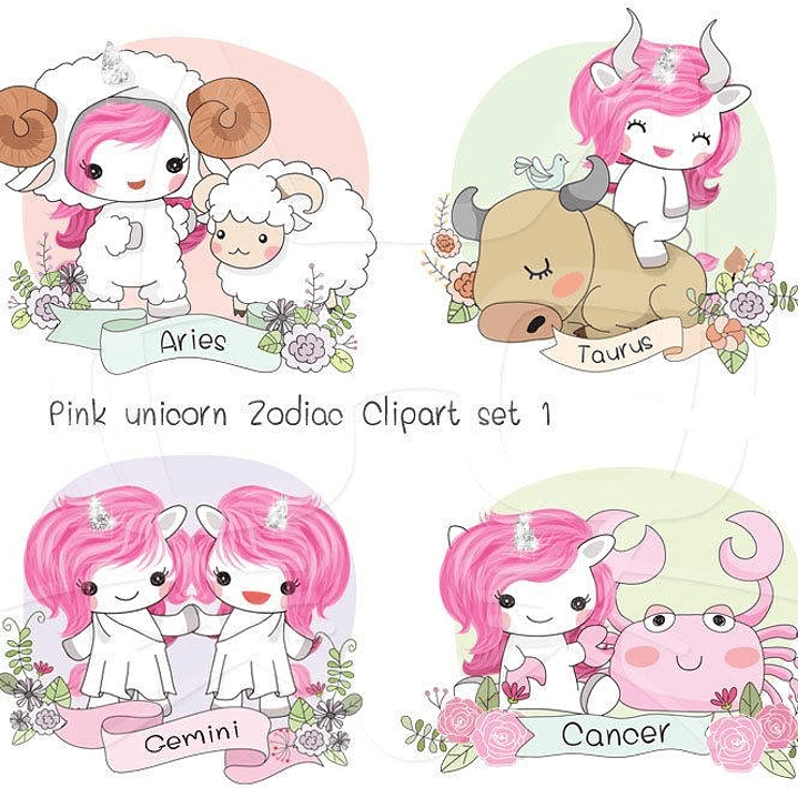 Kit Digital Zodíaco de Unicórnio  1