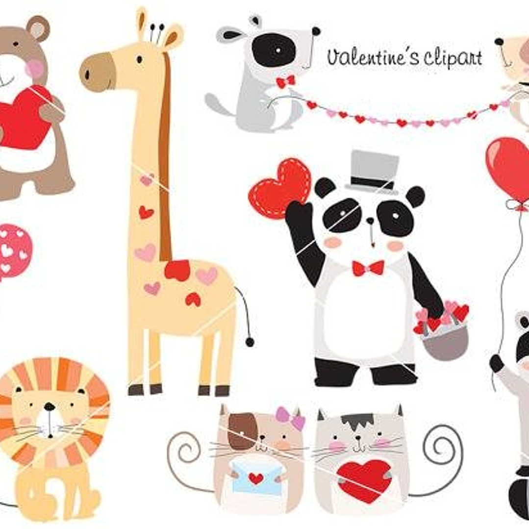 Kit Digital Dia dos Namorados Animais  1