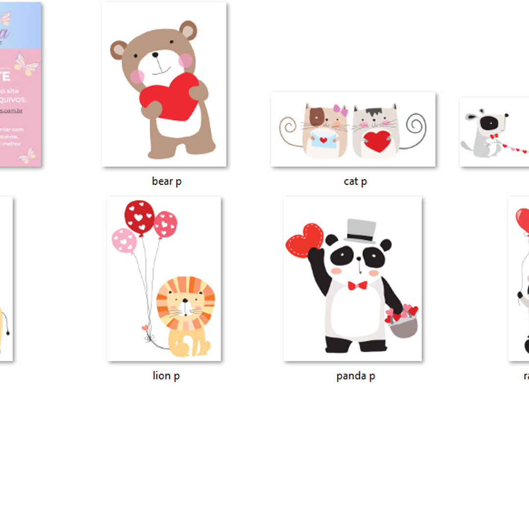 Kit Digital Dia dos Namorados Animais  2