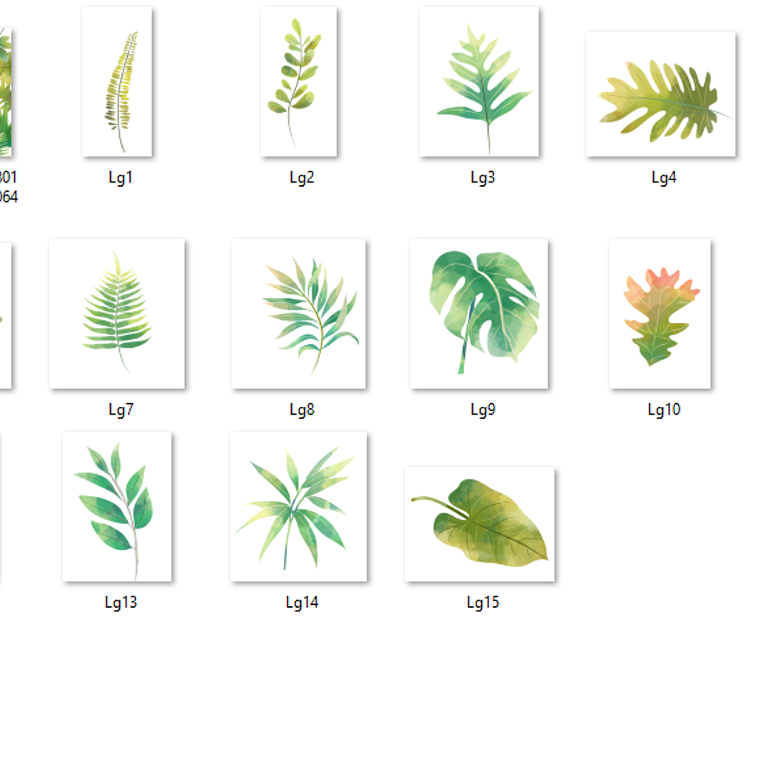 Kit Digital Folhas Aquarela  2