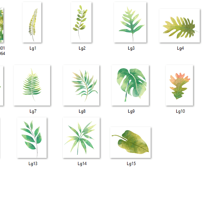 Kit Digital Folhas Aquarela  2