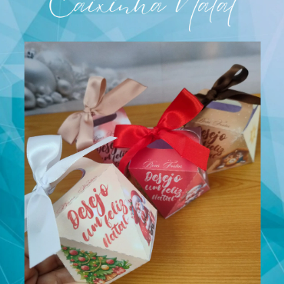 Arquivo Natal Caixa Prisma com Alça - Perfeita Arte  1