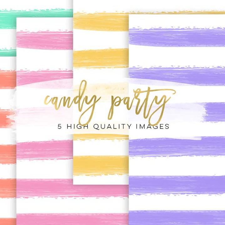 Kit Digital Papéis Coloridos Doces  1