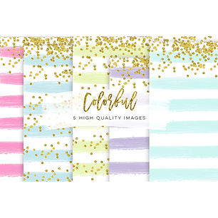 Kit Digital Papéis Coloridos 