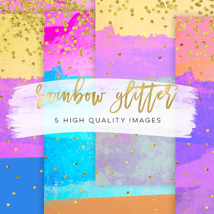 Kit Digital Papéis Brilho de Arco-íris Fresco 1