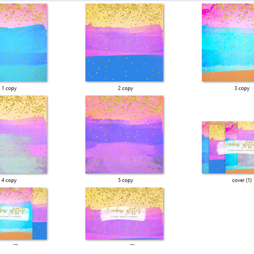 Kit Digital Papéis Brilho de Arco-íris Fresco 2