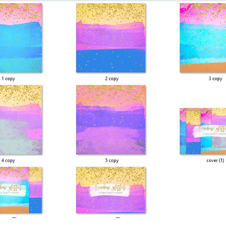 Kit Digital Papéis Brilho de Arco-íris Fresco 2