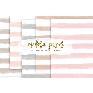 Kit Digital Papéis Listrados Modernos 