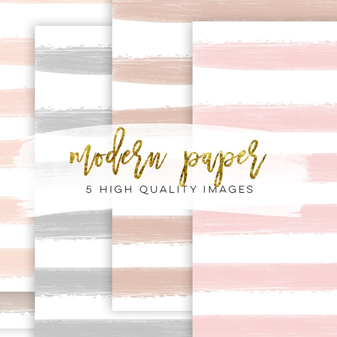 Kit Digital Papéis Listrados Modernos  1