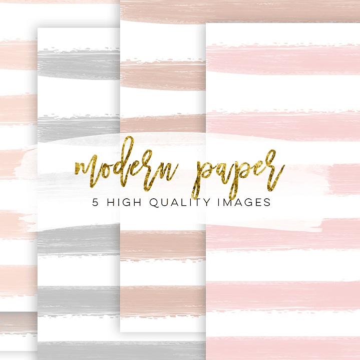 Kit Digital Papéis Listrados Modernos  1
