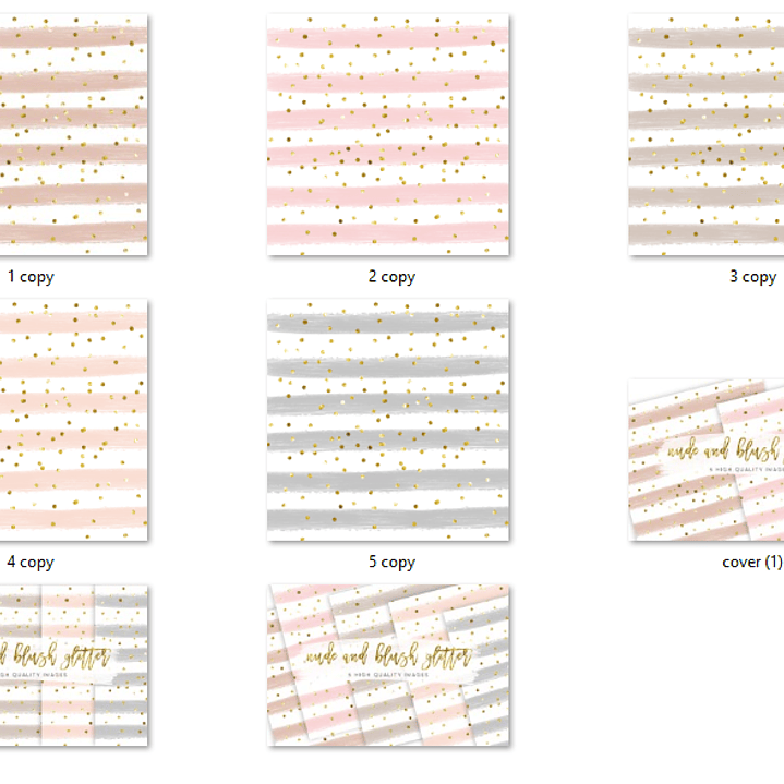 Kit Digital Papéis Glitter Rosa Nude e Blush 2