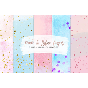 Kit Digital Papéis Rosa e Azul