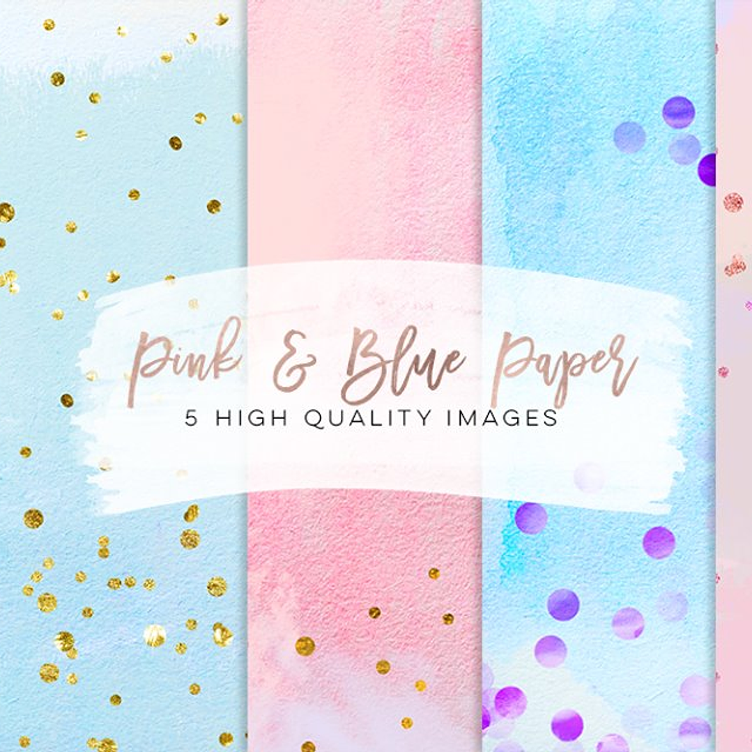 Kit Digital Papéis Rosa e Azul 1