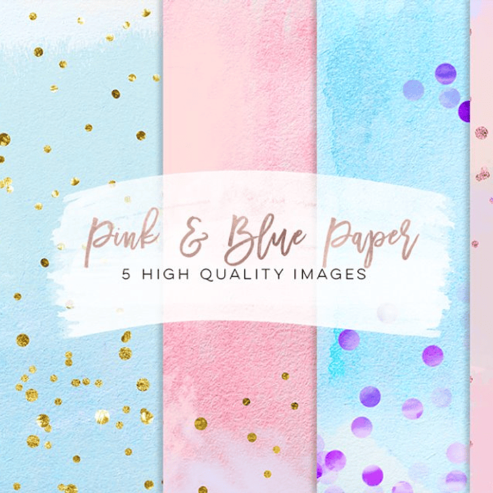 Kit Digital Papéis Rosa e Azul 1