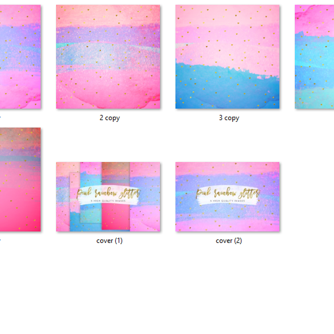 Kit Digital Papéis Brilho arco-íris rosa 2